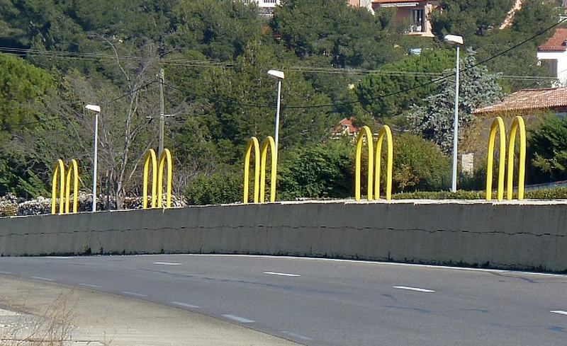 Golden arches on the median