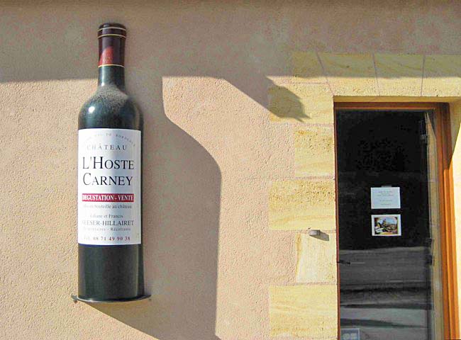 Wine bottle on wall