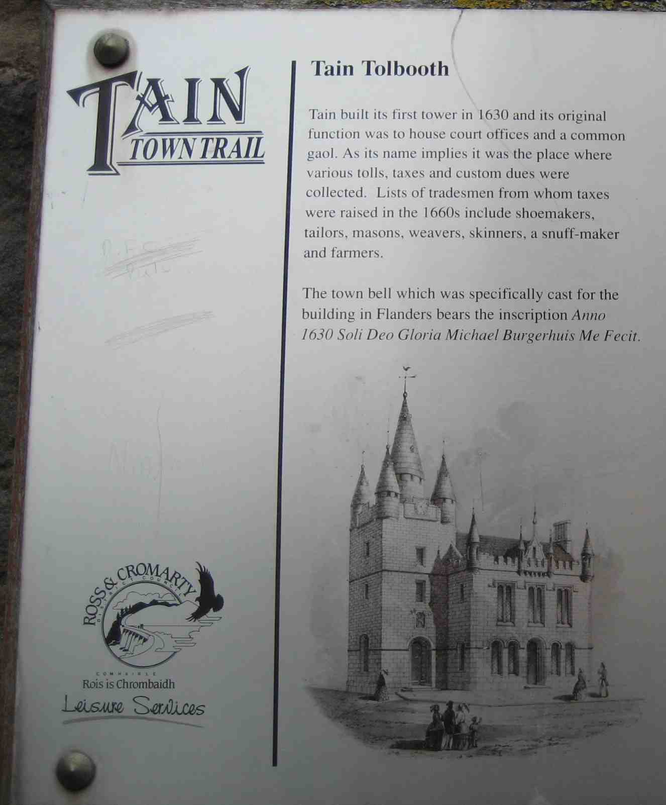 Tain tolbooth plaque