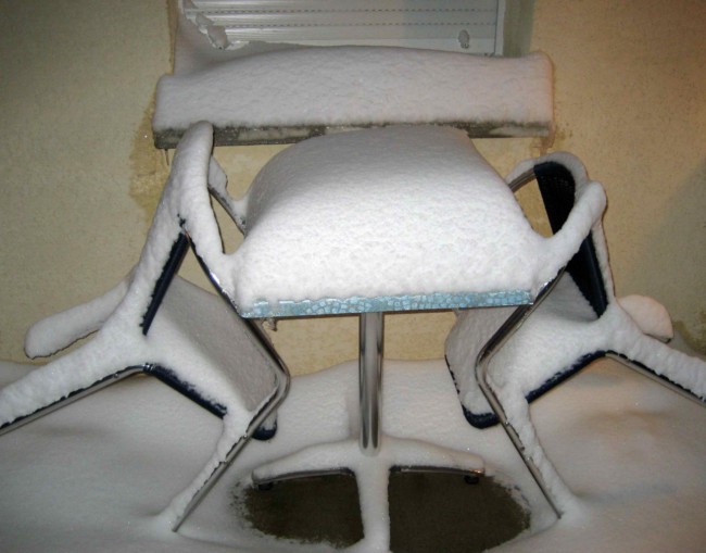 Table in the snow